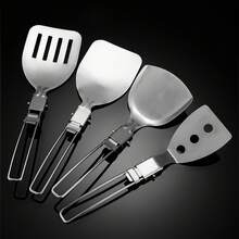 304 Stainless Steel Camping Cookware Set Foldable Spoon Ladle Turner For Outdoor Cooking - Multicolor - View 3