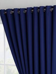 2pcs Blackout Curtains, Suitable For Living Room, Balcony, Dining Room, Bedroom, Home & Office, Easy Installation With Grommets - Navy Blue - View 4