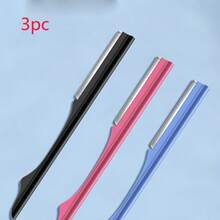 不锈钢眉毛修剪器，高品质刀片，身体脱毛工具，理想的美容工具，长柄设计方便携带 - 彩色 - 查看 7