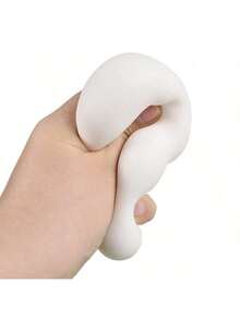 1个可塑形豆腐挤压玩具，慢回弹减压软萌逼真白豆腐，生日、节日、万圣节、圣诞节、游戏玩家、情人节的完美礼物 - 白色 - 查看 3