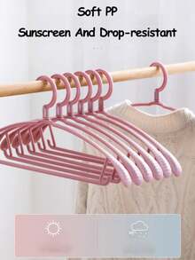 10/5pcs Durable Plastic Hanger - Features Reinforced, Broadened Shoulders, 360-Degree Rotating Hook, And Non-Slip Polished Surface. Suitable For Adult Garments. - Beige - View 12