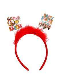 1pc Leopard Print Cartoon Rabbit Chick Party Cute ABS Plastic Easter Headband - Multicolor - View 5