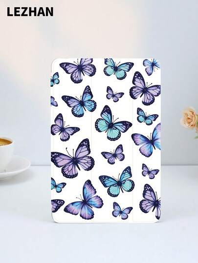 1pc Butterfly Print Tablet Protective Case, Compatible With (A16) 11 Inch 11th Gen 2025/10th, 10.2 Inch, Pro 2021/2020, Galaxy Tab A8 10.5 Inch 2022, Matepad 10.4/Tab, Anti-Drop, With Pen Slot, Support Sleep/Wake, Gift For Kids/Family, Year-End , Romantic & Practical Gift