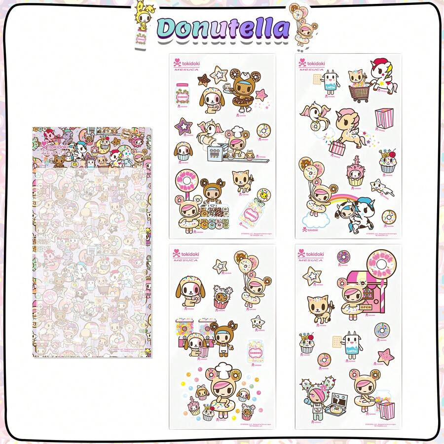 Tokidoki Official Sticker Sheets Sticker Pack For Scrapbooking Creative DIY Art Supplies For Water Bottles Laptop Scrapbooking Skateboard Journaling Luggage Tumbler Etc - B - 查看 1