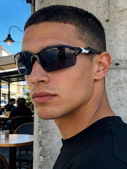 Polarized Sunglasses, Unisex Street Style Plastic Black Fashion Personalized Y2K Glasses, Outdoor Sports Cycling Glasses, Travel Beach Holiday Driving Fishing Summer UV Protection Sunglasses