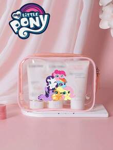 MY LITTLE PONY 1个小马宝莉彩虹小马、碧琪、柔柔、暮光闪闪、苹果嘉儿主题化妆包，PVC材质，可爱旅行洗漱包，适合女性，完美的万圣节和圣诞节礼物 - 彩色 - 查看 6
