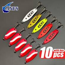 5/10pcs Metal Fishing Lure Set - Artificial Lure With Spoon Rotating Design, Ideal Cool Gift For Fishing Enthusiasts - Multicolor - View 4