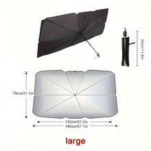 1pc Car Sunshade, Windshield Sunshade | Heat Insulation, Universally Applicable, Roll-Up Closure - Multicolor - View 4
