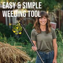 Puller, Stand Up Puller With 4-Claw Steel Head, Long Handle Remover Hand Weeder Tool Remove Root Weeds Without Bending Or Kneeling For Lawn And Garden (50 Inch) - 1pc Black - View 6