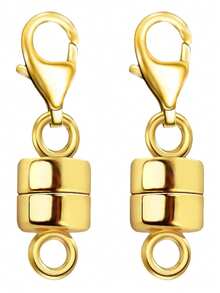 14K Gold & Silver Magnetic Clasp With Lobster Clasp, Suitable For Necklace Extension Chain And Bracelet Closure - Multicolor - View 14