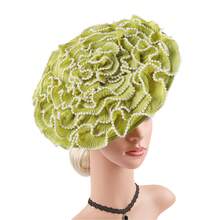 1Pc Fascinators Hats For Women Multilayer Pearl Flat Derby Hat Tea Party Cocktail Kentucky With For Party - Multicolor - View 3