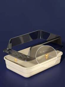 Semi-Enclosed Cat Litter Box + Cat Litter Scoop, Anti-Splash Cat Toilet, Cat Supplies, Cat Poop Box, Cat Litter Tray - 51.5*35*20 - View 4