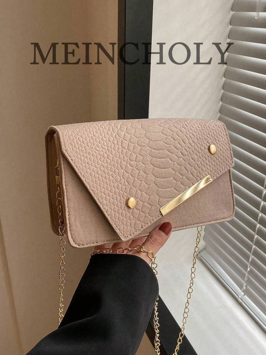 Fashionable Snake Skin Pattern Crossbody Bag, Suitable For Women's Daily Commute In Spring And Summer - Khaki - View 1