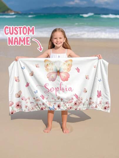 A Personalized Children's Beach Towel, A Perfect Summer Birthday Gift, Suitable For All Kinds Of Summer Occasions. Customize Beach Towels And Accessories For The Beach, Pool, Travel, Camping, Yoga, And More.
