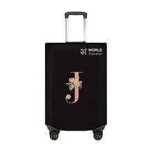 1pc Non-Stretch Non-Woven Fabric Luggage Protective Cover Suitable For 20-30 Inch Trolley Case, Anti-Scratch Luggage Protector Cover With Rose Gold Letter Pattern, Travel Accessory Essential For Back To School - Black - View 153