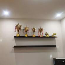 Modern Minimalist Floating Shelf - Wall-Mounted Bookcase & Display Shelf With Heavy-Duty Iron, Black/White Suitable For Home Office, Living Room, Books, Plants - Space-Saving Shelving Unit, Floating Shelves - C - View 5