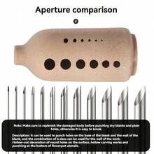 16pcs/Set Ceramic Clay Stainless Steel Round Hole Punch Tools, Professional Pottery Sculpting Punching Craft Tools - Sets - View 5