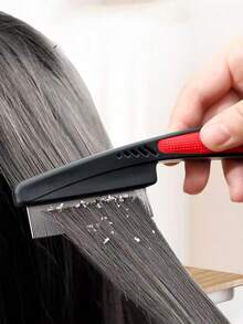 1pc Scalp Deep Cleaning Hair Brush, Compact Tooth Dandruff Brush To Remove Lice, Long Handled Beauty Brush, Cat Hair Removal Brush, Dog Hair Removal Tool, Multifunctional Comb - Multicolor - View 6