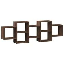 vidaXL Wandregal Dunkle Eiche 129x18x42cm Holzwerkstoff, Schweberegal, schwebendes Regal, Regal, Wandboard, Regal schwebend, Regal hängend - Dunkle Eiche - Übersicht 3