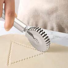 1/3 Piezas Juego de Utensilios de Repostería de Acero Inoxidable, Rueda Cortadora de Ravioles con Espátula y Rodillo, Prensador Acanalado para Pasta y Empanadillas - - - Ver 4