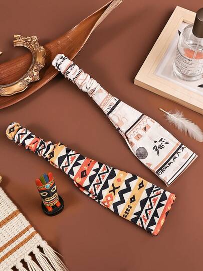 2pcs/Set Vintage Style Women's Headband, Suitable For All Seasons Decorative Sports Headband Hair Accessories