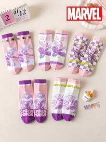 1/5/10 Pairs Kids Socks With Marvel Superhero Spider-Man Design, Boys' Mid-Calf Socks, Korean Cartoon Style, Girls' Socks, Spring/Summer - Multicolor - View 8
