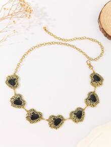 Women's Waist Chain, Retro Bohemian Alloy Heart Waist Chain, Zinc Alloy Metal Waist Belt, Suitable For Spring, Summer, Autumn And Winter - Gold - View 8