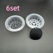 6pcs Hydroponic Vegetable Planting Baskets, Plastic Planting Baskets, Suitable For Balcony And Nursery Soilless Cultivation Dedicated Flower Pots - 6 Items - View 4