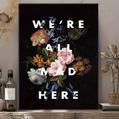 1 Pc Unique Canvas Wall Art Piece Themed "We're All Crazy." Unframed Wall Arts Posters. Perfect For Home Decor, Holiday Celebrations, And As A Gift For Friends And Family. Suitable For Living Rooms And Bedrooms.