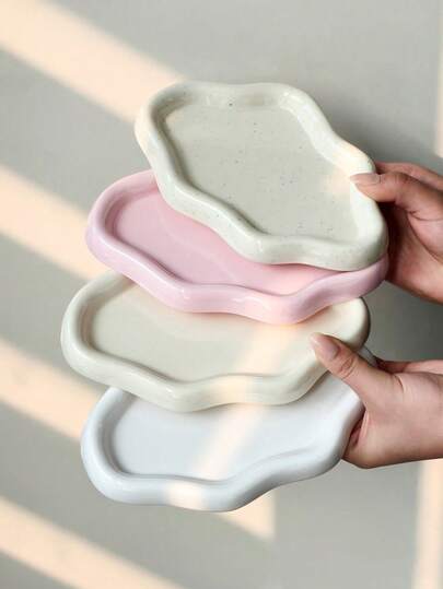 1 Khay đựng trang sức hình đám mây bằng gốm sứ tinh tế - Giá trưng bày trang sức và nước hoa, đĩa đựng trang sức, khay đựng chìa khóa và trang sức cho nhà, phòng khách, văn phòng - Món quà hoàn hảo cho mẹ, các cặp đôi, bạn bè