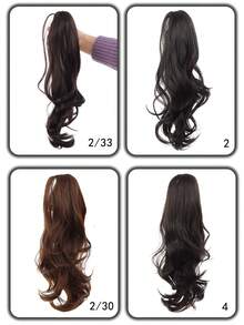 16英寸合成爪夹式马尾假发，可扎成半马尾，优雅蓬松马尾假发，夹式马尾接发，适合日常佩戴、万圣节、节日等场合。 - 彩色 - 查看 4
