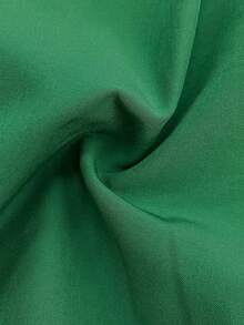 Camisa de manga corta elegante con botones y cintura elástica - Adecuada para ocasiones casuales y formales, ropa casual |   Estilo refinado |   Blusa de manga corta de verano - Verde - Ver 4