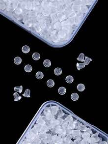 100/200/500个装 4mm 耳钉后塞 柔软透明耳部安全后垫 耳堵 耳钉耳圈替换件 - Earring Backs - 查看 4