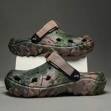 Men's Casual Slip-On Sandals, Non-Slip Beach Mules, Summer - Khaki - View 2