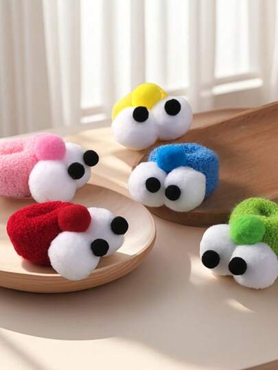 4pcs Cartoon Jelly Stretchy Scrunchie Hair Ties, Soft Large Rubber Bands For Girls And Toddlers, Cute Animal-Shaped Ponytail Holders For School, Daily Use, Travel, Or Gifts