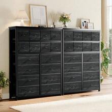 Beaully 16 Drawer Dresser For Bedroom, 51.2inch Fabric Chest Of Drawers Organizer Unit For Closets, Living Room, Hallway - 黑色 - 查看 4