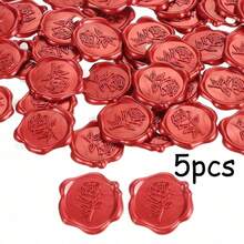 5/10pcs Wax Seal Rose Stamp Stickers, Wedding Envelope Invitation Wax Seal Sticker - A - View 11