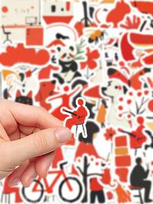 50pcs Bold Minimalist Code Stickers - Aesthetic Vibes For Journal, Phone Case, Tablet, Water Bottle, Desk, Helmet, Bike, Luggage, Waterproof Decals - Multicolor - View 6