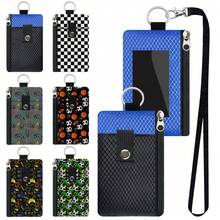 1 Portable Hanging Coin Bag, Lightweight Multi Pocket Visual ID Window, Daily Travel Card Bag And Coin Bag, Keychain Wallet - Multicolor - View 1