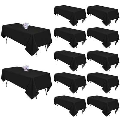 6-12-20 Pack White Tablecloths 60 X 102 Inch For 6ft Or 8ft Rectangle Tables - Rectangular Bulk Linen Polyester Fabric Washable Cloth Cover For Wedding Reception Banquet Birthday Party