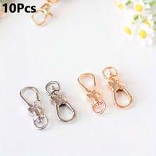 5/10Pcs Flower Buckle Hooks, Rotary Hooks, Dog Buckles, Very Suitable For DIY Hanging Ropes, Jewelry Metal Keychains, Metal Shape Spring Buckles, Openable Climbing Buckles, Keychain Bag Clips, Dog Chain Buckles - Keychain - View 7