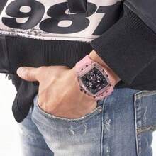 Guess New Men's Fashion Quartz Watch, Multi-Functional Three-Dial Design, Silicone Strap, Great Value, Minimalist Versatile, Suitable For Valentine's Day Gift, Birthday Gift And Daily Wear - GW0032G1 - Pink - View 3