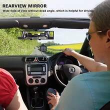 Car Rear View Mirror, 12" Wide Angle Panoramic Rearview Mirror, Universal Clip-On Interior Mirror For Cars, SUVs, Trucks - Wide-angle Car Rearview Mirror - View 5