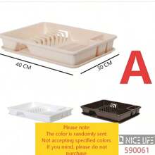 Giá phơi bát đĩa bằng nhựa nhiều màu sắc ngẫu nhiên có khay hứng nước / Giỏ đựng bát đĩa cỡ AB (tùy chọn) / Giá phơi dụng cụ nhà bếp / Kệ đựng đồ gia dụng nhiều màu sắc - Nhiều màu - Xem 8