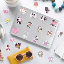61PCS Pink Pickleball Stickers High Quality Stickers Decals Scrapbook,Journaling,Laptop,Bumper,Skateboard,Water Bottles,Computer,Phone Stickers Can Bring A Lot Of Fun To Your Life,The Perfect Gift For Adults - Multicolor - View 7