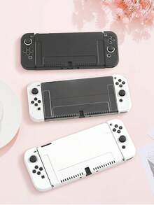 1pc Black Protective Case Suitable For Nintendo Switch, OLED Switch And Switch Console, Made Of Soft TPU Material, No Need To Disassemble, Anti-Fall And Anti-Dust, Can Be DIY Graffiti, Ideal Gift Compatible With Switch Gamers, Elegant And Fresh Appearance Switch Protective Case - View 8