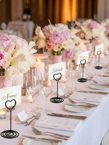 Metal Note Clip Desktop Card Holder Heart Shape Place Card Holder Wedding Party Label Clip Bulk Wholesale - View 3