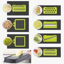 16 In 1 Multifunctional Vegetable Chopper Fruit Slicer Peeler Food Cutter Kitchen Tool - Grey - View 5