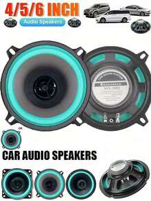 6/5/4 Inch 600W 2-Way Full Range Car Audio Speakers, Super Slim Subwoofer Speakers For Car Modification - A - View 13