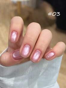 10毫升新款粉金柔光猫眼凝胶指甲油 2026流行新款闪粉甜美粉桃色玻璃珠猫眼美甲美甲用品粉色美甲红色美甲 - 彩色 - 查看 6